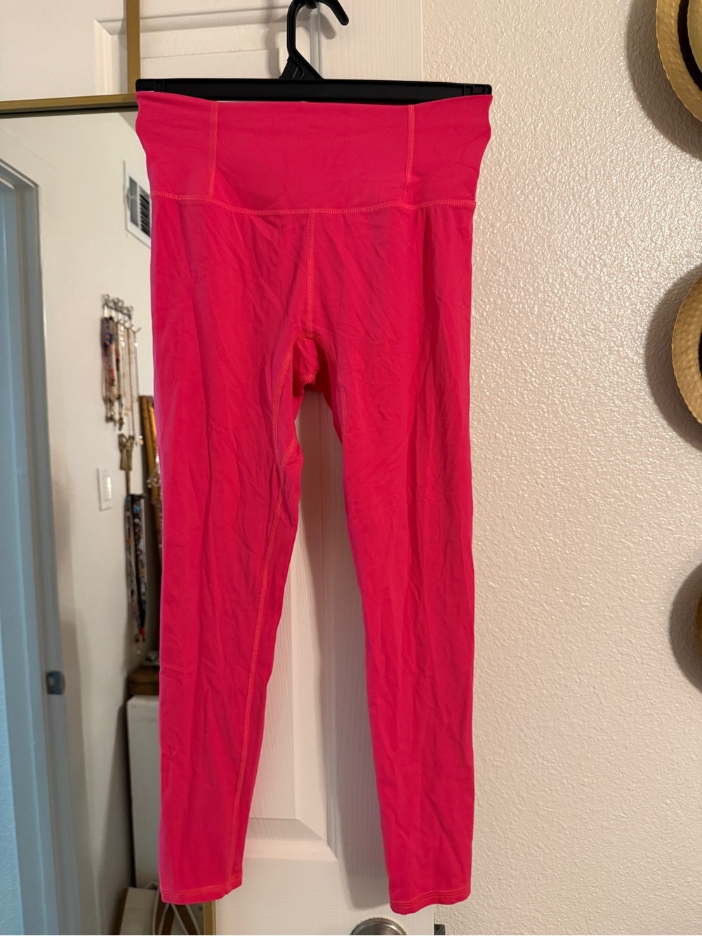 Hot Pink High-Waist Athletic Leggings